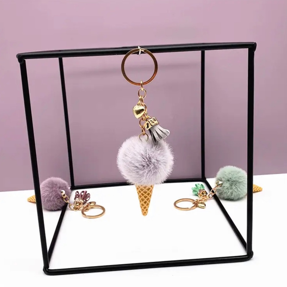 NEW Lavender ice cream keychain bag pendant